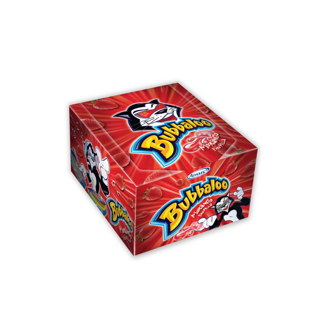 Bubbaloo Chiclete Morango Caixa 60 Unidades (300g)